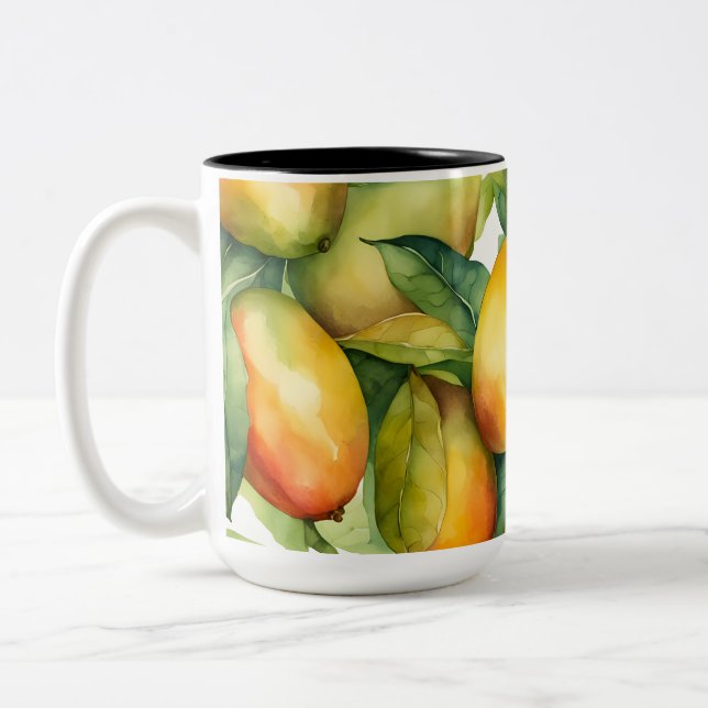Taza Bicolor Frutas y hojas de mango  (Izquierda)
