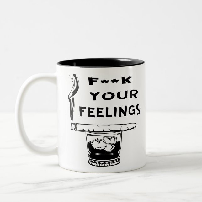 Taza Bicolor Fuc>| Tus sentimientos #USAPatriotGraphics © (Izquierda)