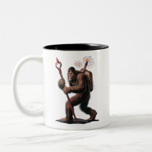 Taza Bicolor Fuegos Artificiales Bigfoot 4 de Julio Bandera de 