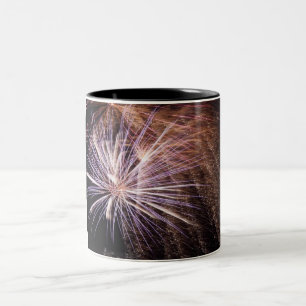 Taza Bicolor Fuegos artificiales blancos