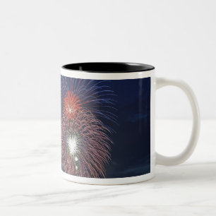 Taza Bicolor fuegos artificiales del cuatro de julio en Chicago