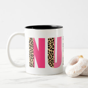 Taza Bicolor Fuente colorida con acento de impresión Leopard En