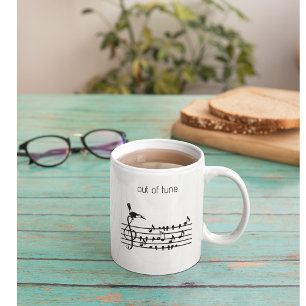 Taza Bicolor Fuera de tono, Tucán y personal musical de aves ca