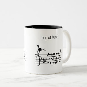 Taza Bicolor Fuera de tono, Tucán y personal musical de aves ca