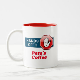 Taza Bicolor ¡Fuera las manos!Personalizado