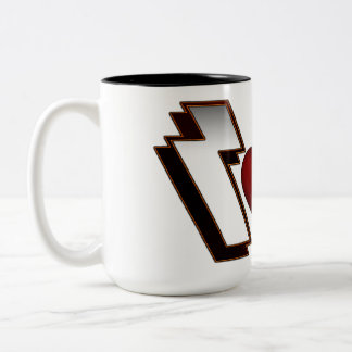 Taza Bicolor Fuerte corazón Metalizado