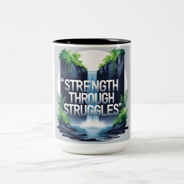 Taza Bicolor Fuerza a través de las luchas (Centro)