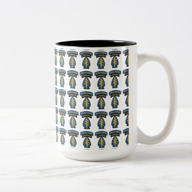 Taza Bicolor fuerzas especiales boinas verdes veteranos parche (Derecha)