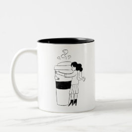 Taza Bicolor FUN BLACK & WHITE freehand drawing original