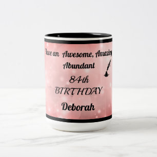 Taza Bicolor Fun Sparkly Personalizado 84th Birthday Mug