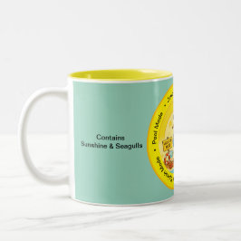 Taza Bicolor fun sunny destination seagull beach traveller name