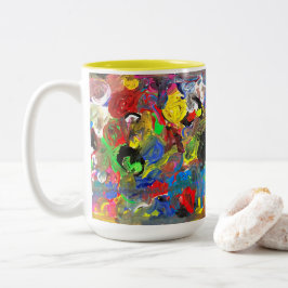 Taza Bicolor Funky Abstract Joyful Colorful