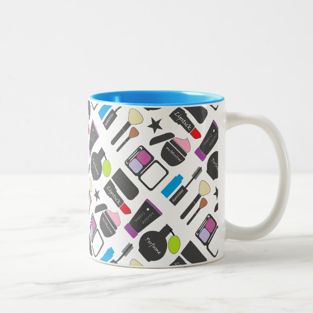 Taza Bicolor Funky Makeup Collage Pattern (Derecha)