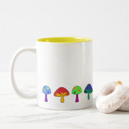 Taza Bicolor Funky Mushroom Mug