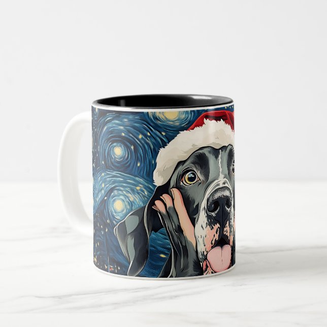Taza Bicolor Funny Christmas dog Mugs | Merry Christmas Mug (Anverso izquierdo)