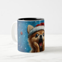 Taza Bicolor Funny Christmas dog Mugs | Merry Christmas Mug
