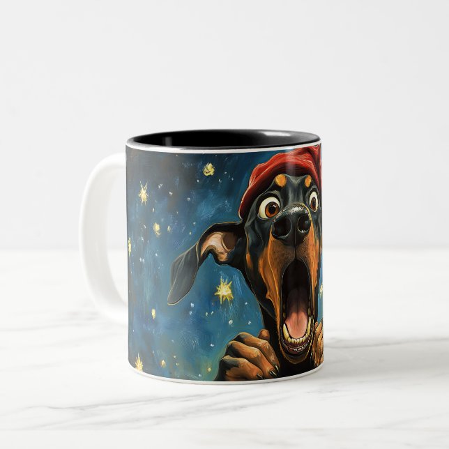 Taza Bicolor Funny Christmas dog Mugs | Merry Christmas Mug (Anverso izquierdo)