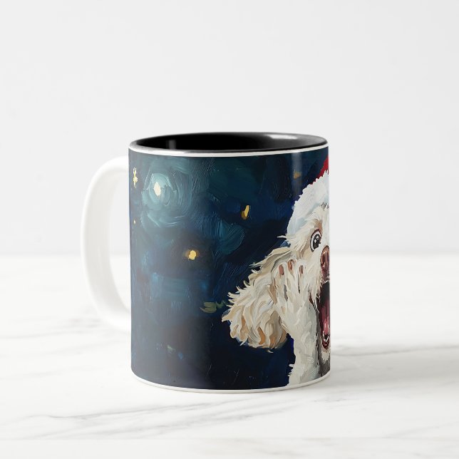 Taza Bicolor Funny Christmas dog Mugs | Merry Christmas Mug (Anverso izquierdo)