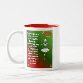 Taza Bicolor Funny Christmas Skeleton Wishes for woman Holiday 