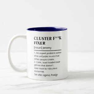 Taza Bicolor Funny Cluster Fixer Definition Boss Coworker