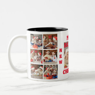 TAZA BICOLOR FUNNY COLLAGE DE FOTOS COMPLETO MERRY NAVIDAD DOS 