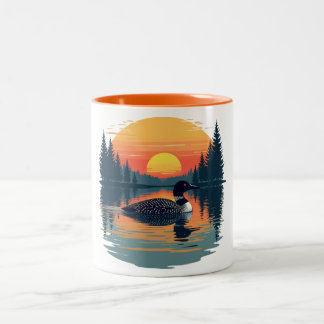 Taza Bicolor Funny Common Loon – Minnesota Bird Watcher