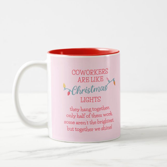 Taza Bicolor Funny Coworker Pink Navidades (Izquierda)
