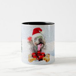 Taza Bicolor Funny Cute Weimaraner Dog Navidades