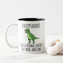 Taza Bicolor Funny Daddy Dinosaur Daddysaurus
