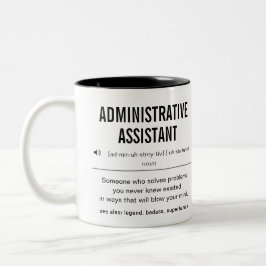 Taza Bicolor Funny de Auxiliar Administrativo Personalizado