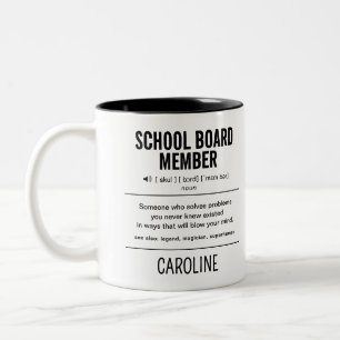 Taza Bicolor Funny de miembro del Consejo Escolar Personalizado