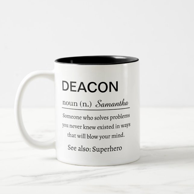 Taza Bicolor Funny Deacon Definition Personalized (Izquierda)
