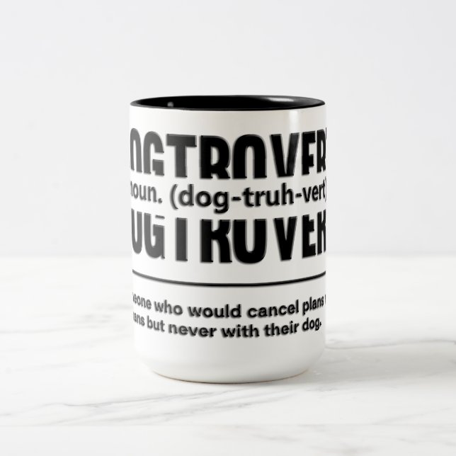 Taza Bicolor Funny Dogtrovert Definition (Centro)
