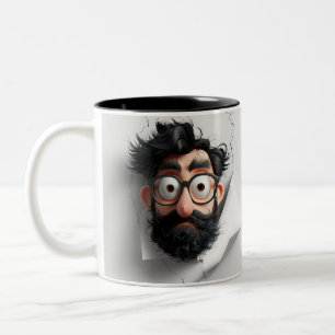 Taza Bicolor Funny Face Mug