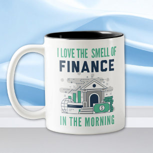 Taza Bicolor Funny Finance Mug Business Office Coworker Blue