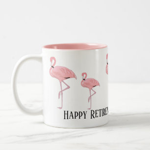 Taza Bicolor Funny Flamingo Retirement Coworker Gift Personaliz