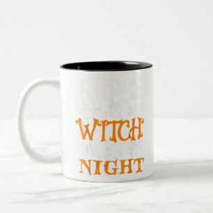 Taza Bicolor Funny Flight Nurse By Day Witch By Night Halloween