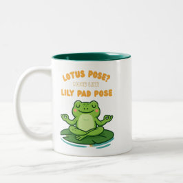 Taza Bicolor Funny Frog Yoga Personalizado Lotus Lily Pad Pose