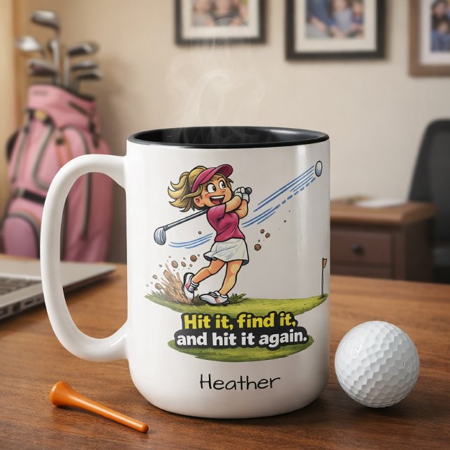 Taza Bicolor Funny Golfer Girl Fairway Fun Mug (Subido por el creador)