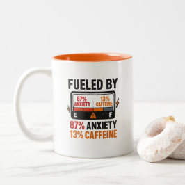 Taza Bicolor Funny Humourous Caffeine Addict