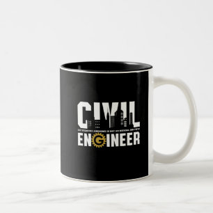 Taza Bicolor Funny ingeniero civil estudiante de ingeniería civ