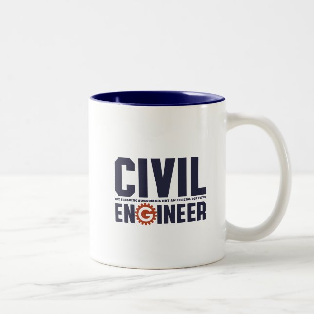 Taza Bicolor Funny Ingeniero Geek Humor Ingeniero Civil Trabajo (Derecha)