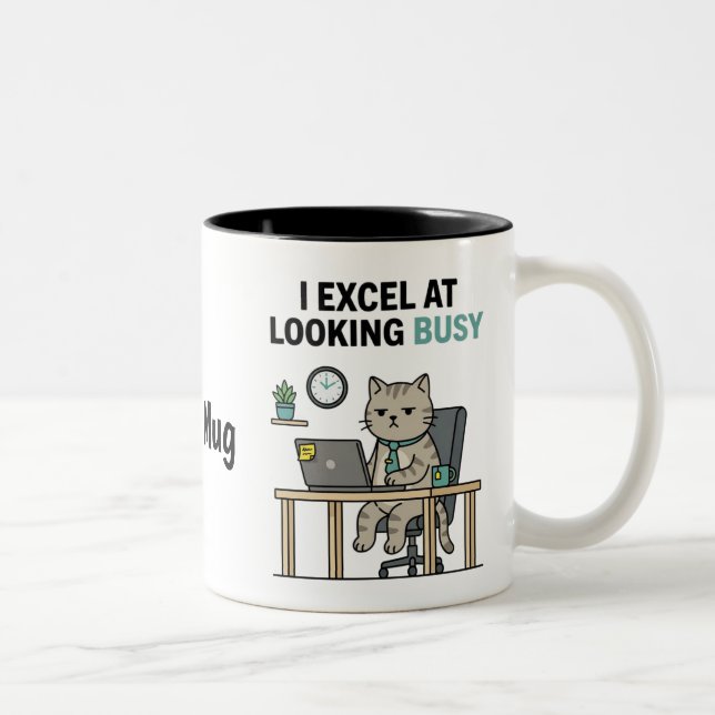 Taza Bicolor Funny Looking Busy Personalized Work Mug (Derecha)