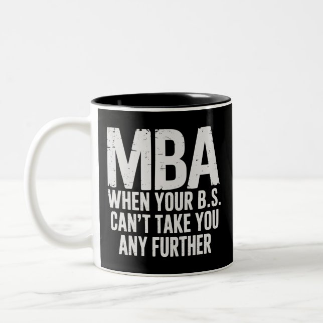 Taza Bicolor Funny MBA Master Degree Graduation Day (Izquierda)