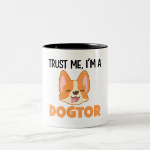 Taza Bicolor Funny Médica Veterinary Mug Créeme soy un dogtor