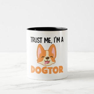Taza Bicolor Funny Médica Veterinary Mug Créeme soy un dogtor