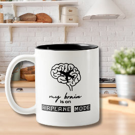 Taza Bicolor Funny My Brain is on Airplane Mode Coworker Gift