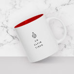 Taza Bicolor Funny Navidades del ELF mañana Stocking Stuffer<br><div class="desc">Divertido tazón de Holiday leyendo So Elfin Cansado con un minimalista elfo de bostezo arriba. El sencillo diseño de la tipografía hace de este un novio o marido elegante y bonito regalo o un peluquero de medias para Navidades Buenos días!</div>