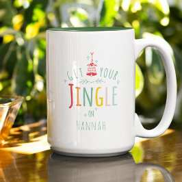 Taza Bicolor Funny Navidades Jingle Bells nombre personalizado