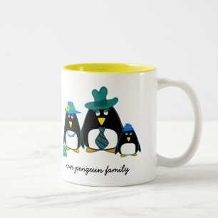 Taza Bicolor Funny Penguin Family   Entrega de Navidades de nom